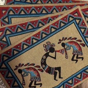 Set of 4 western placemats.